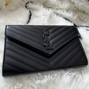Saint Laurent wallet on chain black/black